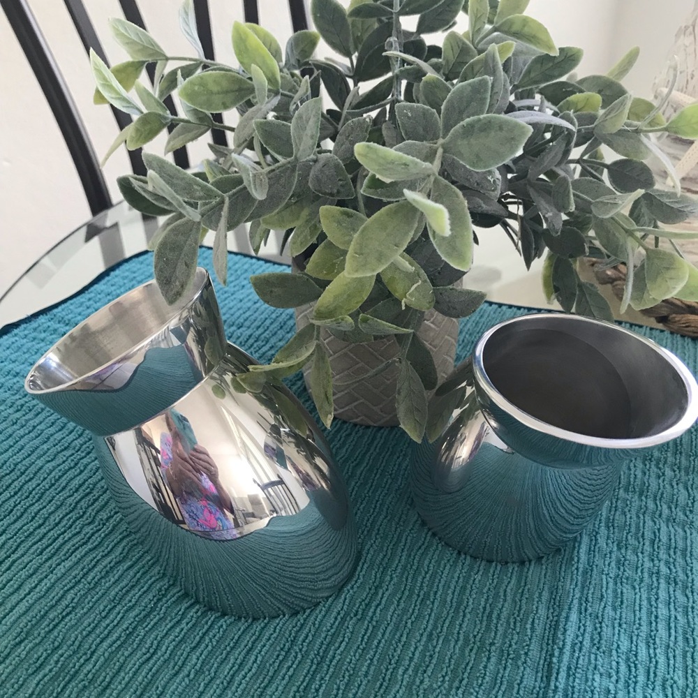 Nambe - Rare - Creamer & Sugar Set. Can also be used as Bud Vases.